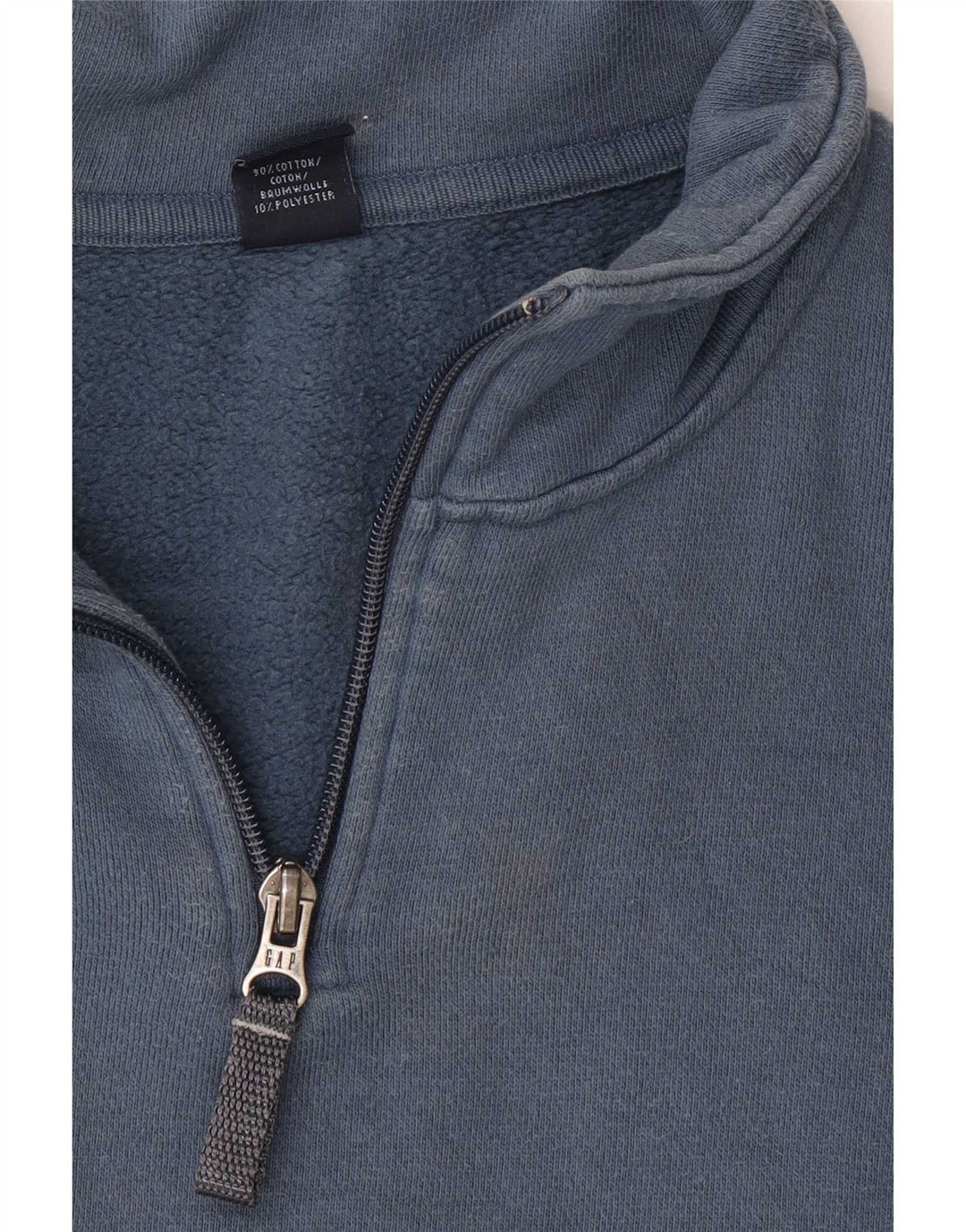Gap Felpa da uomo con zip sul collo, maglione piccolo blu