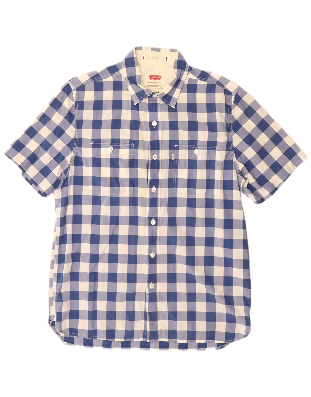 Camicia Levi's da uomo a maniche corte vestibilità standard in cotone a quadretti blu medio