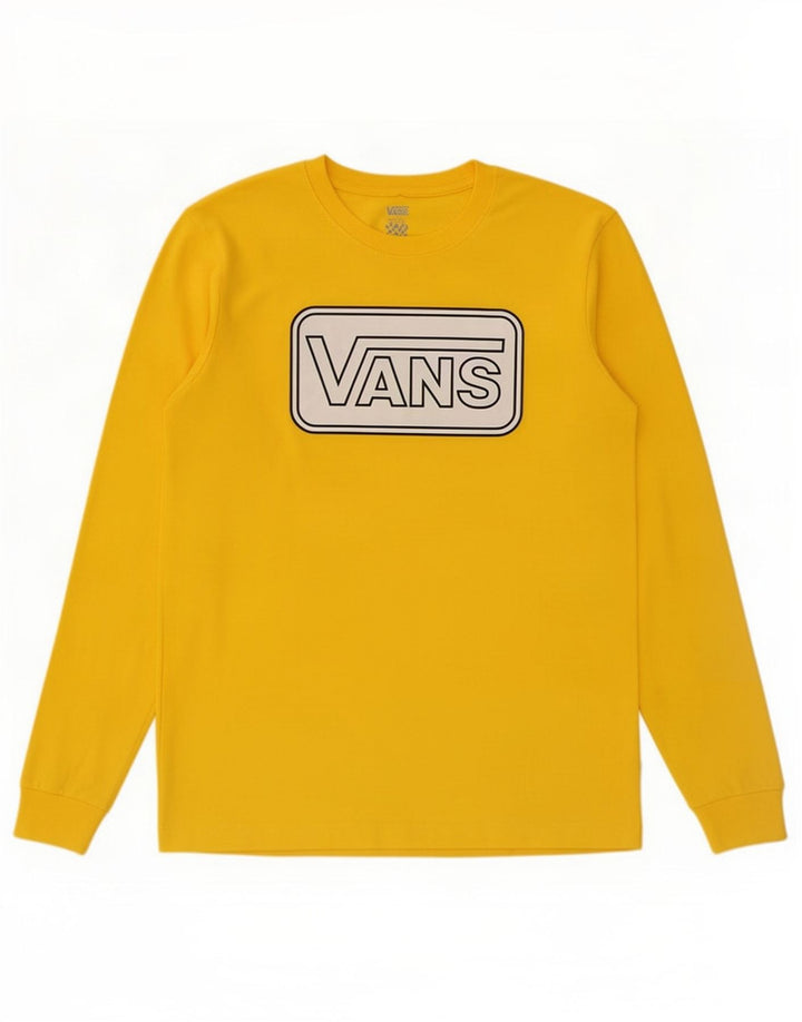 Maglietta grafica da uomo Vans a maniche lunghe piccola in cotone giallo