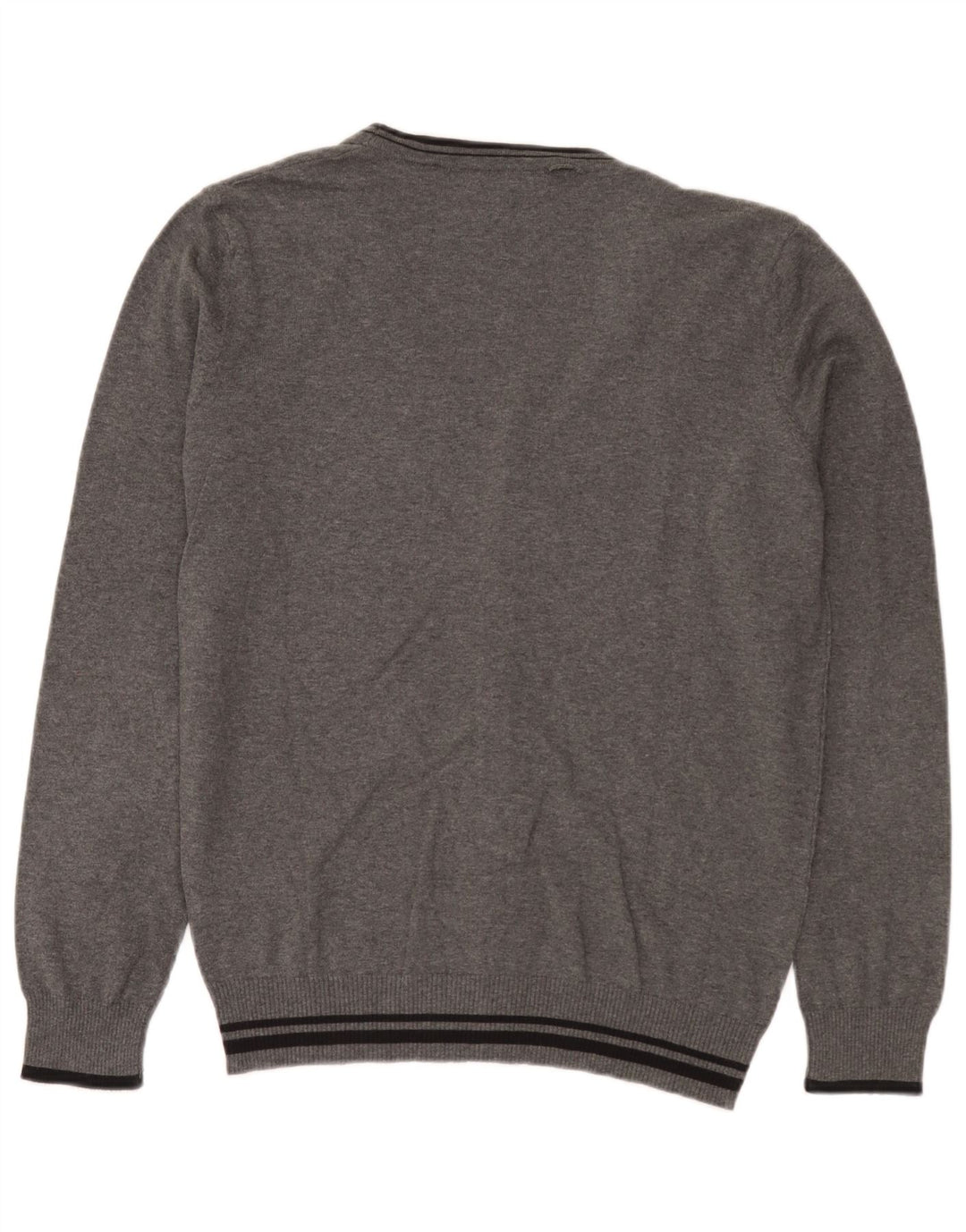 Maglione cardigan da uomo Zara in cotone a righe grandi grigie