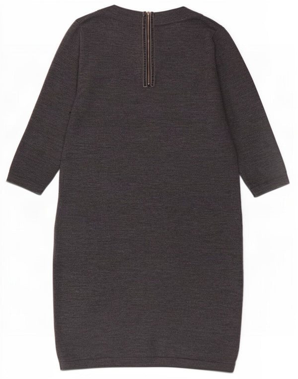 Boden Womens 3/4 Sleeve Jumper Dress UK 14 Large Grey Wool