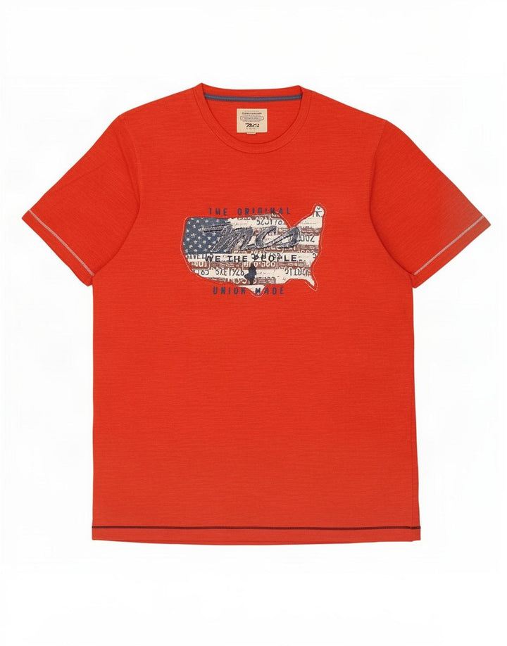 T-shirt grafica da uomo Marlboro Classics Top in cotone rosso medio