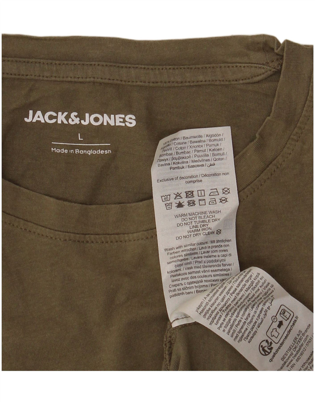 JACK & JONES T-shirt da uomo grande grande in cotone verde