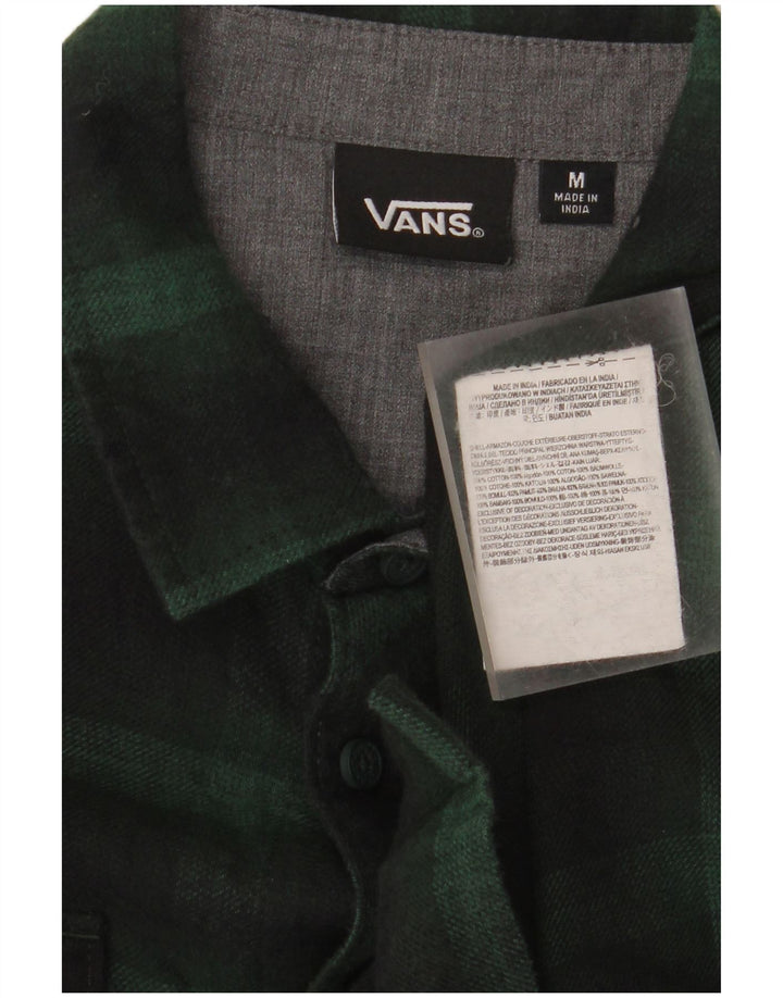 Camicia da uomo in flanella VANS in cotone scozzese verde medio