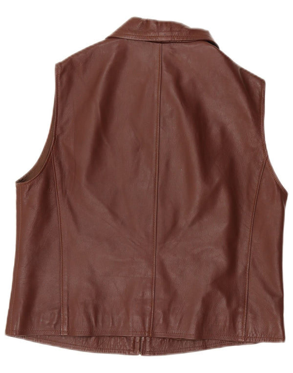 Gilet in pelle da donna Class UK 14 in pelle marrone medio