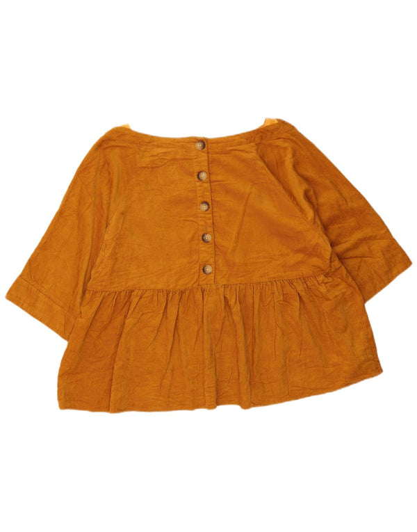 Camicetta oversize in velluto a coste da donna di Anthropologie Top UK 10 Small Giallo