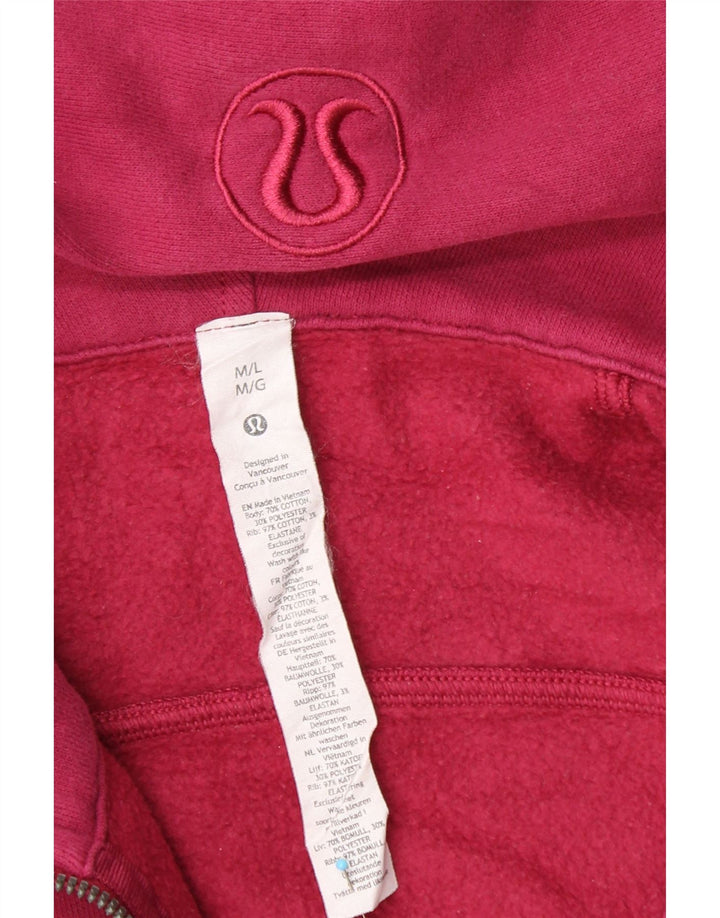 LULULEMON Maglione corto con cappuccio oversize da donna UK 14 Bordeaux medio