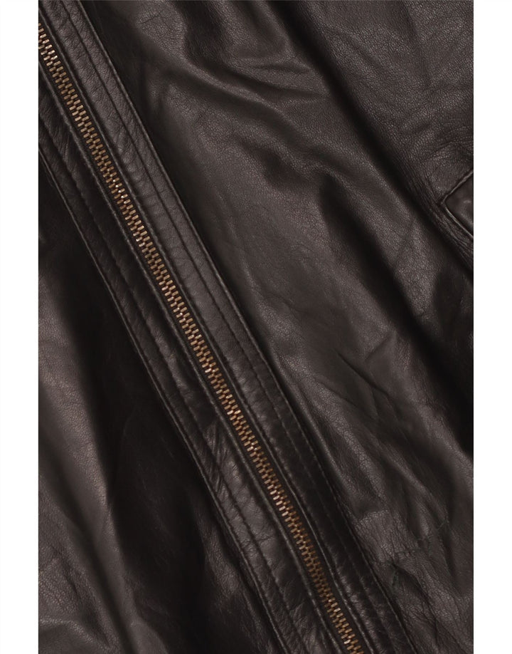 Gianfranco Gotelli Giacca bomber da uomo in pelle UK 38 media pelle nera