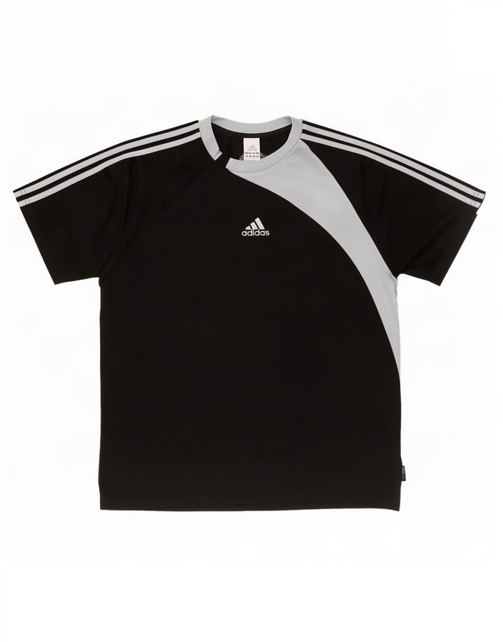 T-shirt Adidas Climalite da uomo, grande, in poliestere color block nero