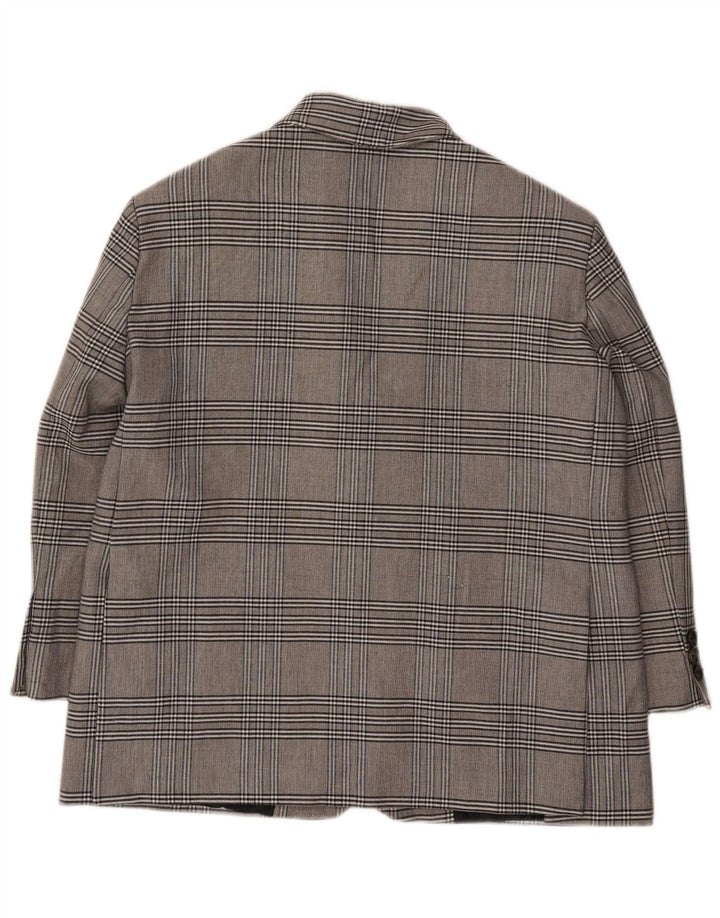Giacca blazer oversize a 2 bottoni da donna Zara UK 6 XS viscosa a quadri grigia