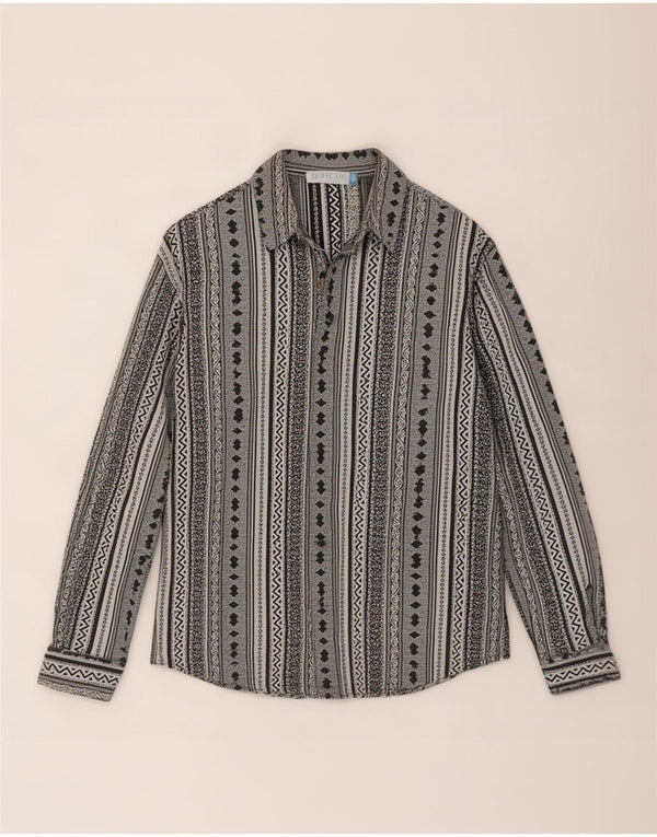 Camicia Vintage da Uomo in Viscosa Rigata Grande Grigia