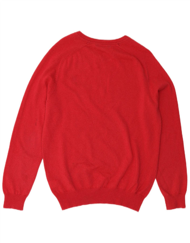 CREW CLOTHING Maglione da uomo con scollo a V in lana merino rosso medio