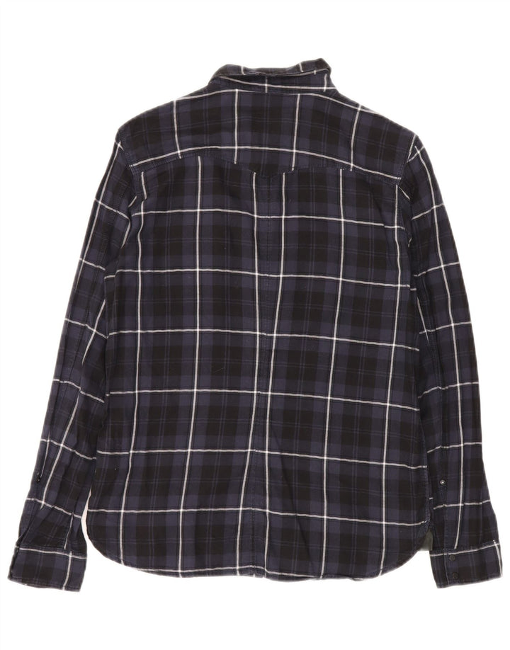 Camicia da uomo in flanella a quadri G-STAR, cotone a quadri blu navy medio