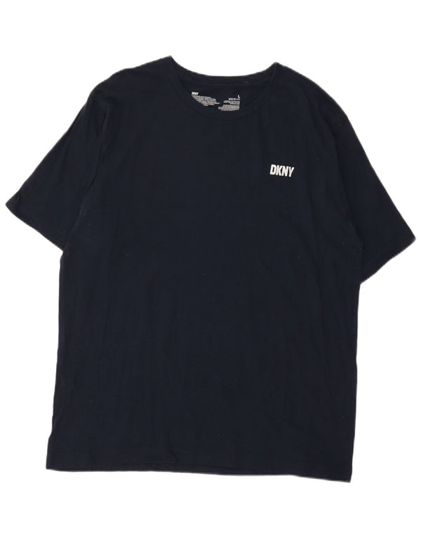 T-shirt da uomo Dkny Top grande in cotone blu navy