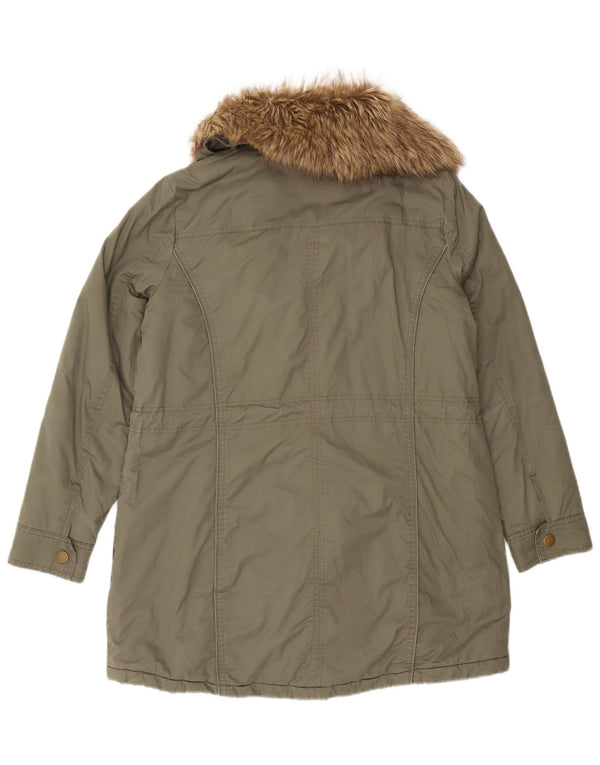 Giacca Parka da donna Laura Ashley UK 12 cotone kaki medio