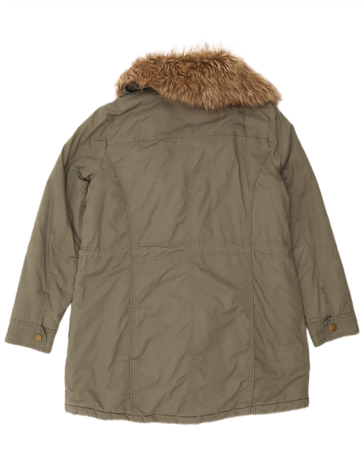 Giacca Parka da donna Laura Ashley UK 12 cotone kaki medio