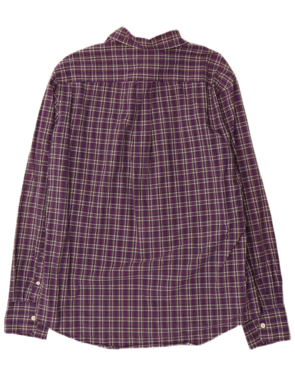 Camicia da uomo Tommy Hilfiger grande cotone a quadri viola