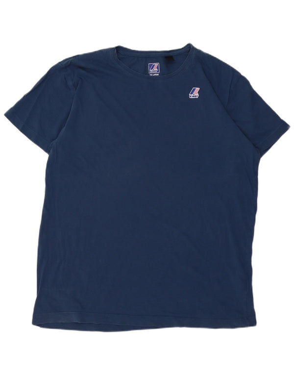 T-shirt da uomo K-WAY Top 2XL in cotone blu navy