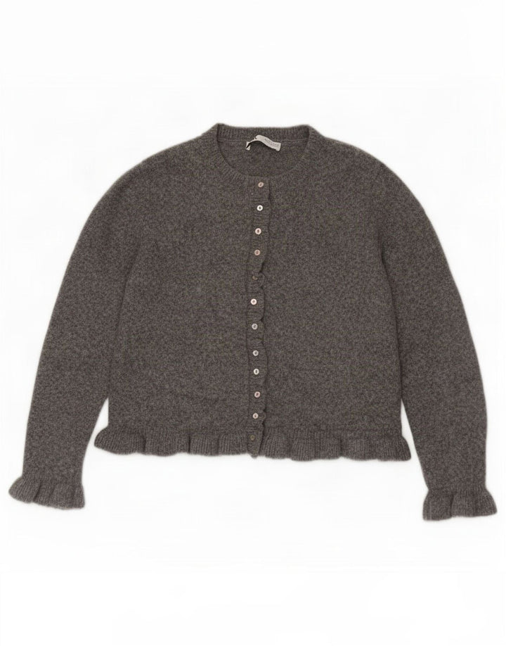 Maglione cardigan da donna Zara UK 16 grande poliestere grigio