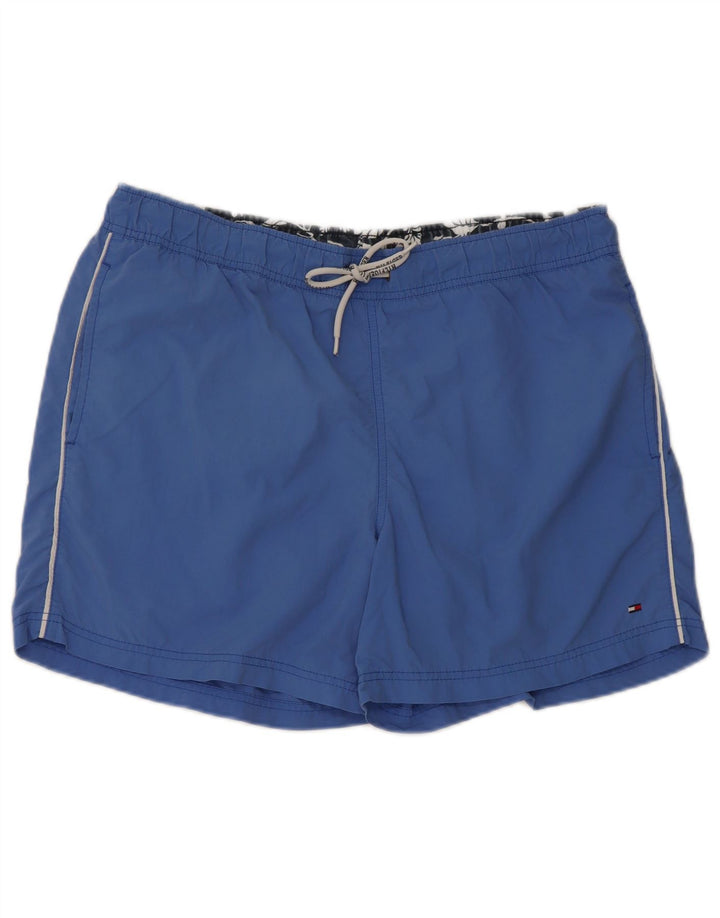 Pantaloncini da bagno grafici da uomo Tommy Hilfiger in nylon blu medio