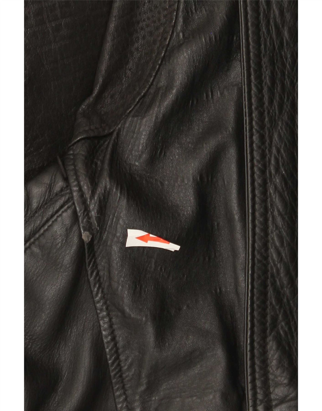 Giacca in pelle vintage da uomo vestibilità ampia IT 46 piccola in pelle nera
