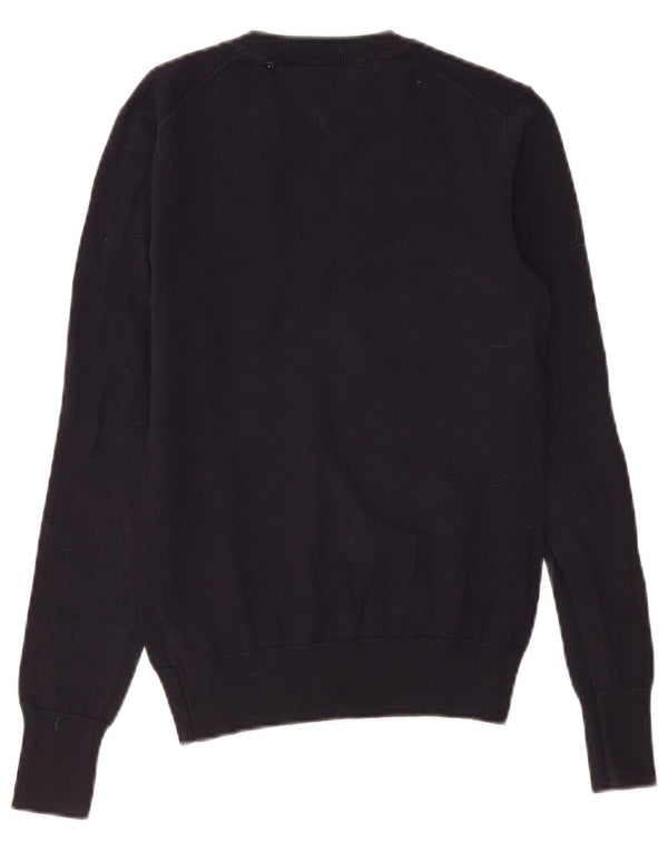 Maglione maglione con scollo a V da donna Tommy Hilfiger UK 10 piccolo cotone nero
