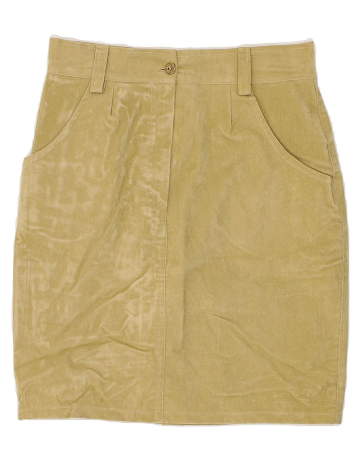 VINTAGE Womens Pencil Skirt IT 44 Medium W28 Yellow Cotton Vintage Vintage and Second-Hand Vintage from Messina Hembry 