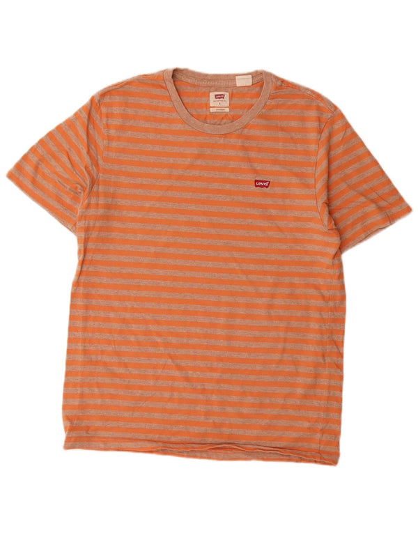 T-shirt Levi's da uomo con vestibilità standard, piccola, in cotone a righe arancioni