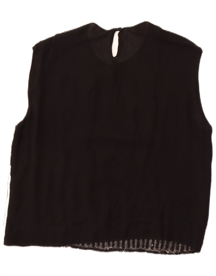 WITTY GIRL Camicetta senza maniche da donna UK 14 Viscosa a righe nere medie