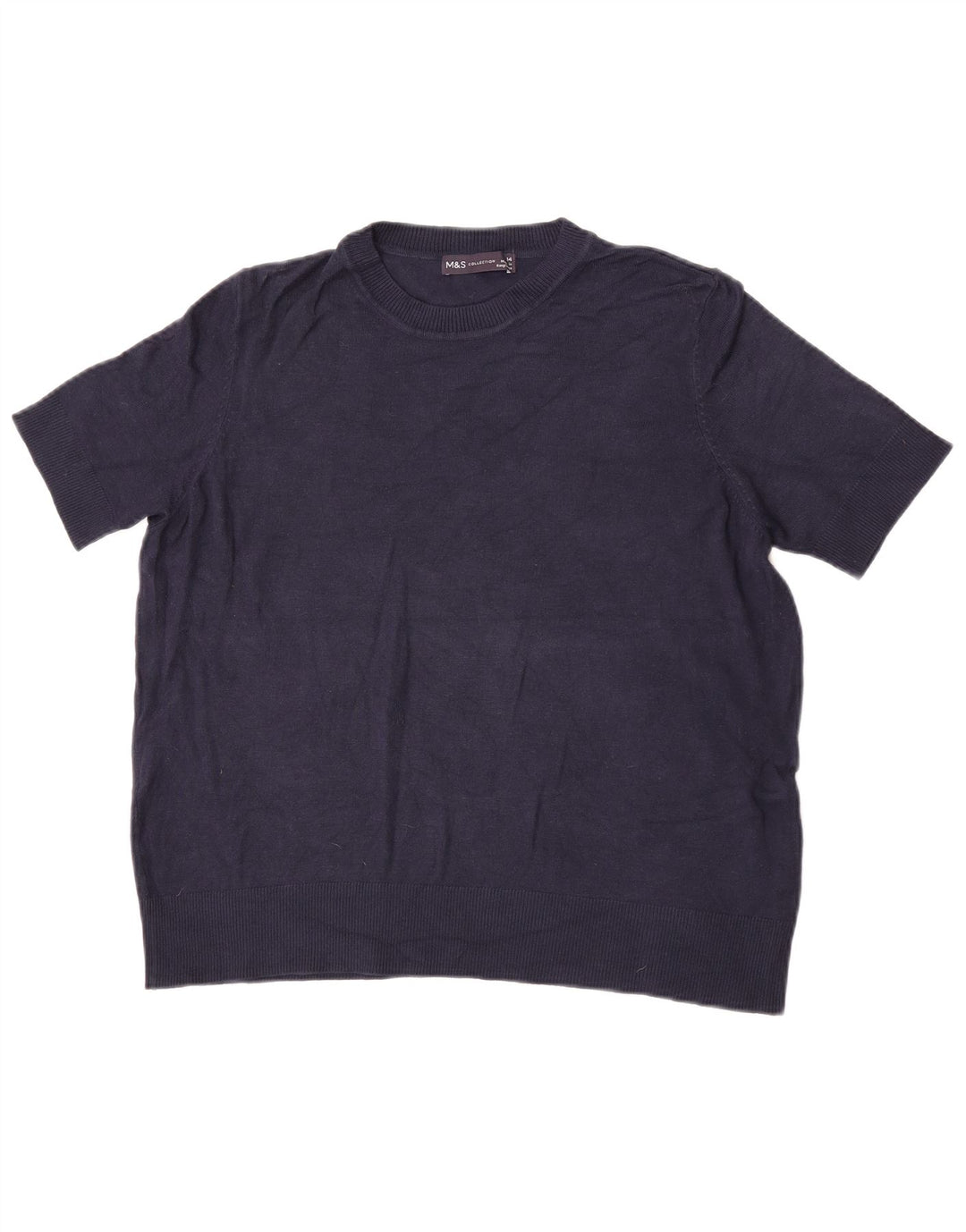 Maglione maglione girocollo da donna Marks & Spencer UK 14 grande blu navy
