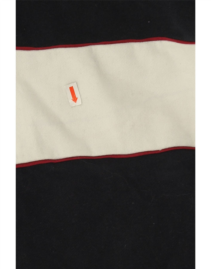Felpa da uomo Marks & Spencer con zip e collo, maglione piccolo blu navy color block