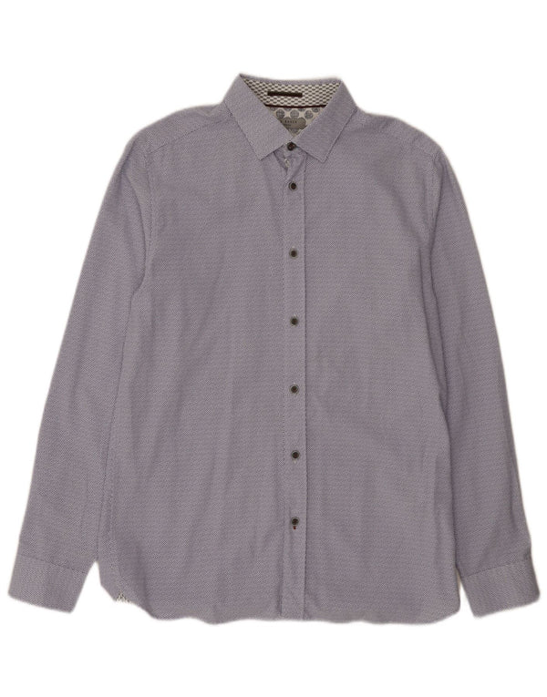 Ted Baker Camicia da uomo Taglia 3 Modale floreale blu medio