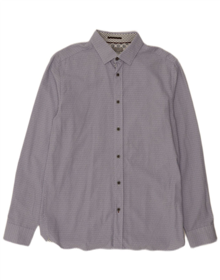 Ted Baker Camicia da uomo Taglia 3 Modale floreale blu medio