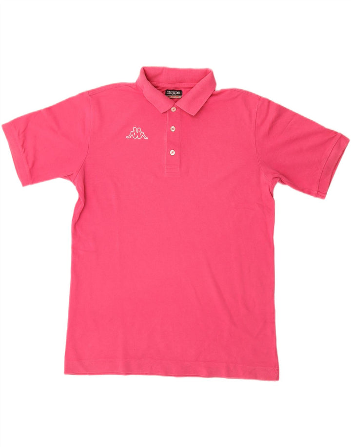 Polo grafica da uomo Kappa in cotone rosa medio