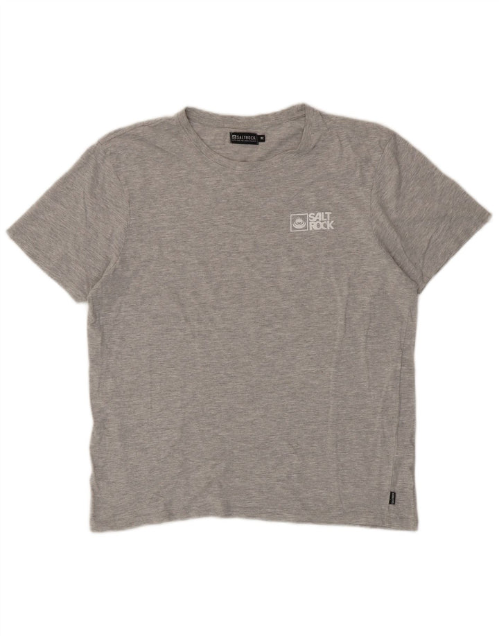 T-shirt da uomo Saltrock Top in cotone grigio medio