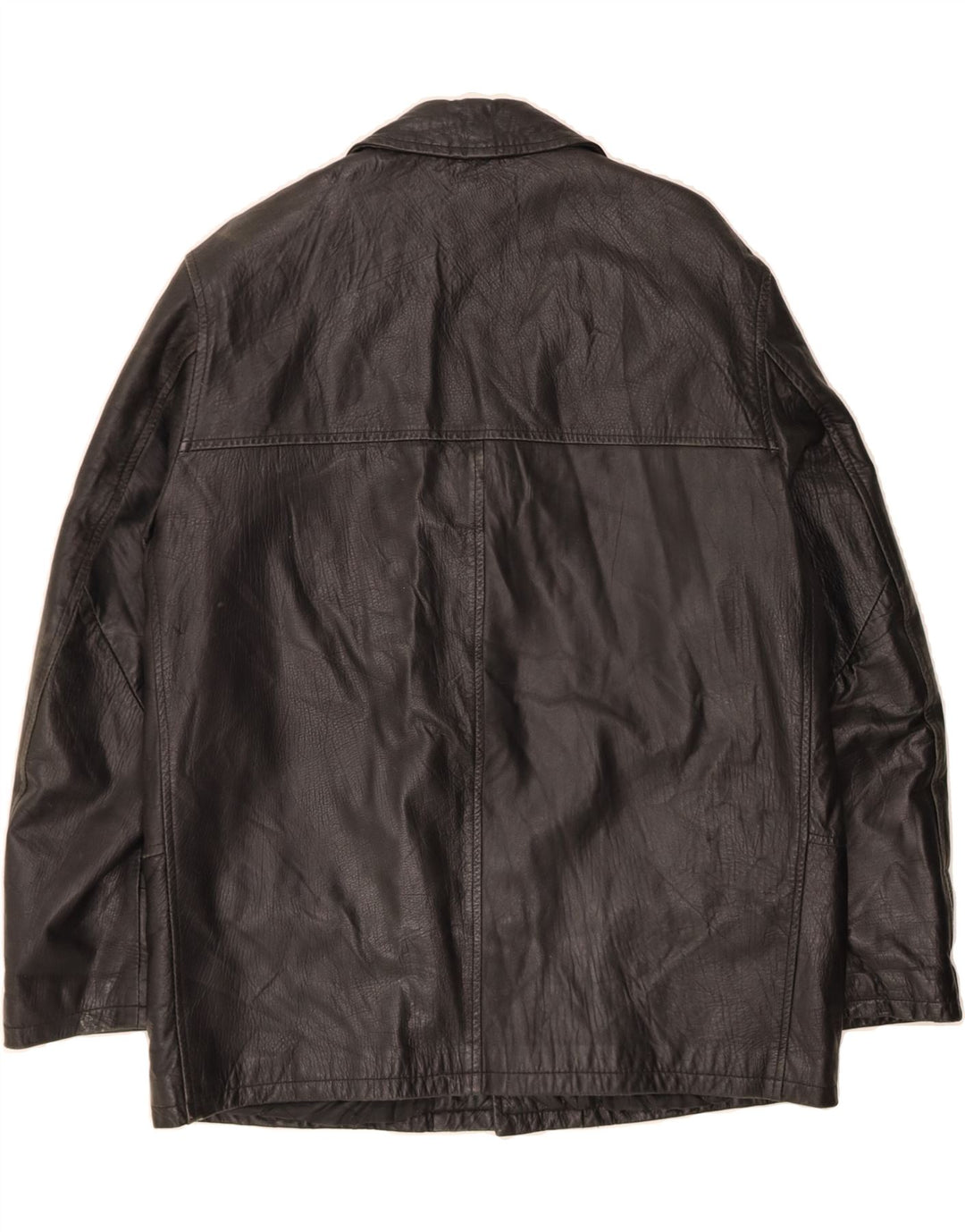 FIRENZE Mens Leather Jacket IT 50 Large Black Leather Vintage Firenze and Second-Hand Firenze from Messina Hembry 