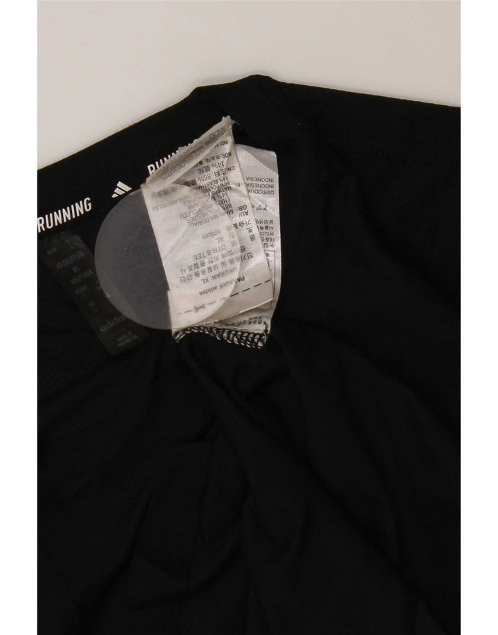 T-shirt da corsa da uomo Adidas Top grande in poliestere nero