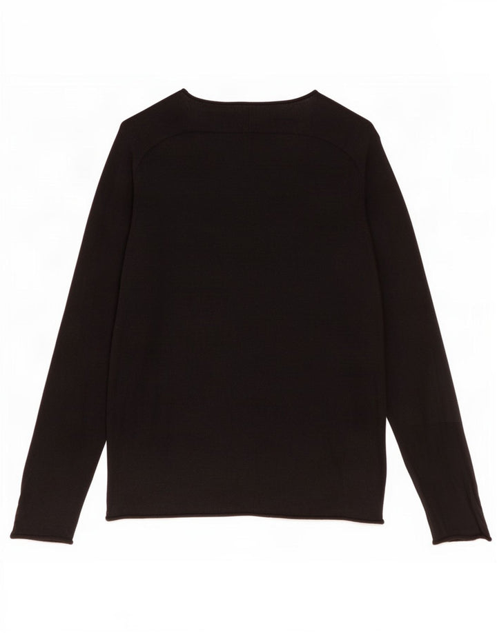 Maglione maglione con scollo a barca da donna Cos UK 14 Lana nera media