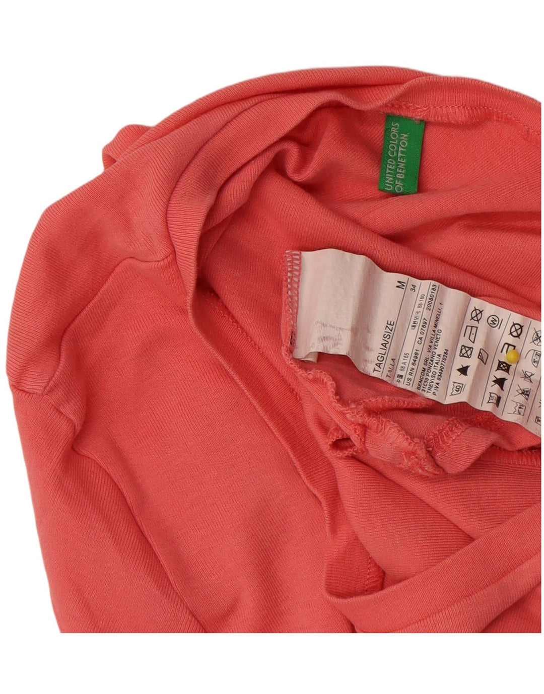 T-shirt da donna Benetton Top UK 12 cotone rosa medio