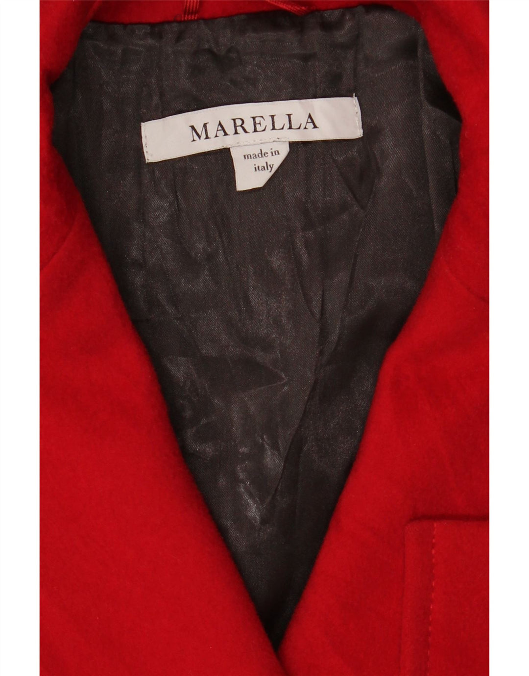 MARELLA Womens Overcoat UK 6 XS Red Virgin Wool