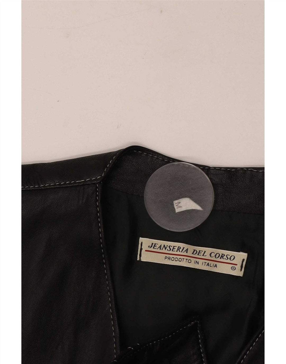 Jeanseria Del Corso Gilet in pelle da donna UK 12 Medio Nero