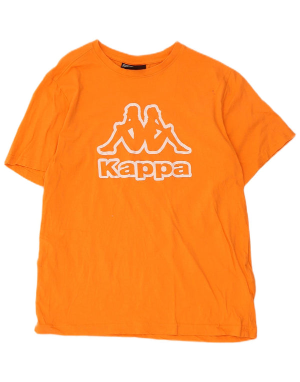 T-shirt grafica da donna Kappa Top UK 14 cotone arancione medio