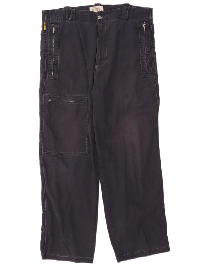 Pantaloni cargo dritti da uomo ARMANI EU 50 Large W36 L29 cotone blu navy