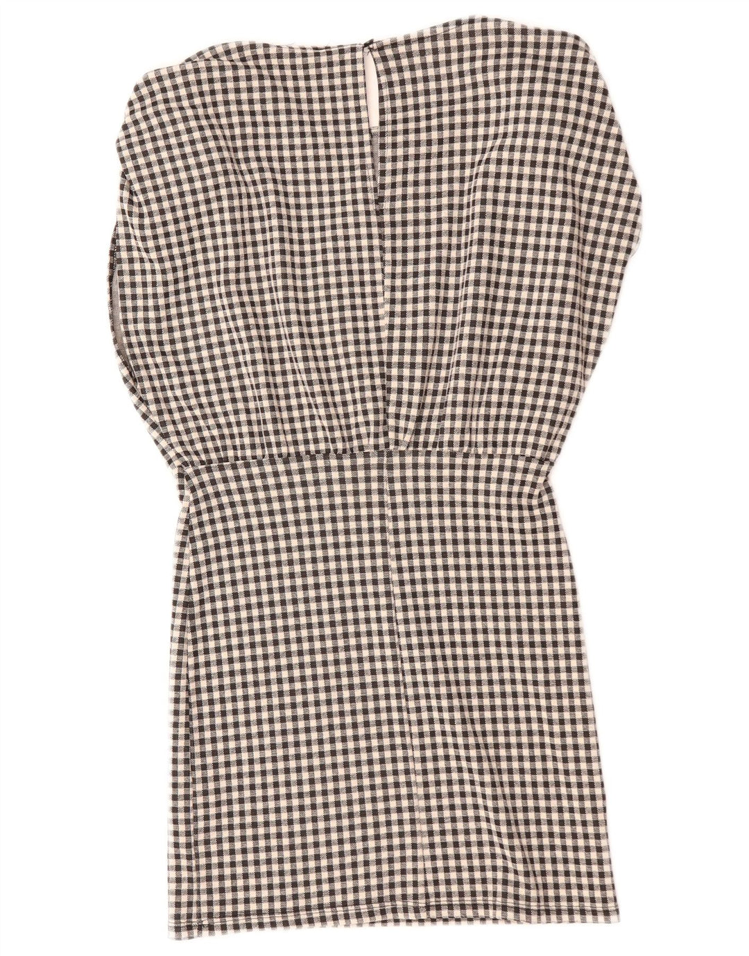 Abito a trapezio senza maniche da donna Zara UK 14 cotone a quadretti nero medio
