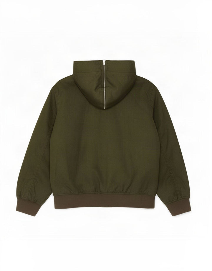 Giubbotto bomber con cappuccio da uomo Armani UK 40 grande poliestere kaki