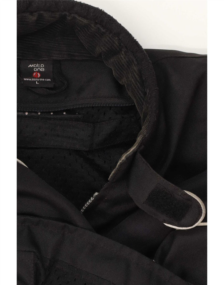 Giacca da corsa grafica da uomo Moto One UK 40 grande nera