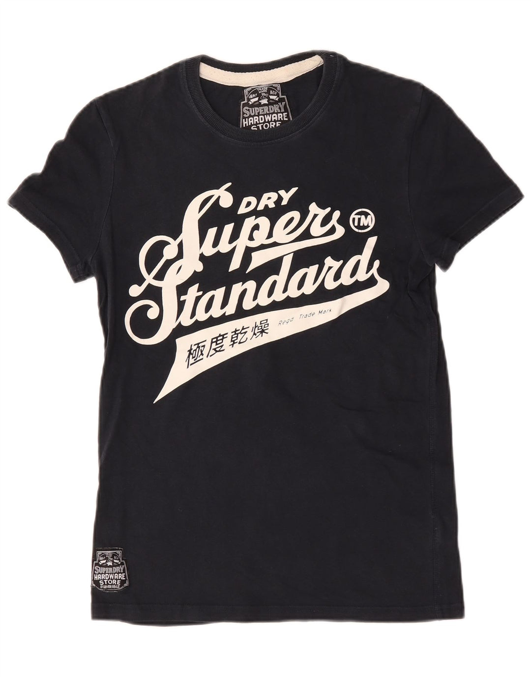 T-shirt grafica da uomo Superdry Top Small in cotone blu navy