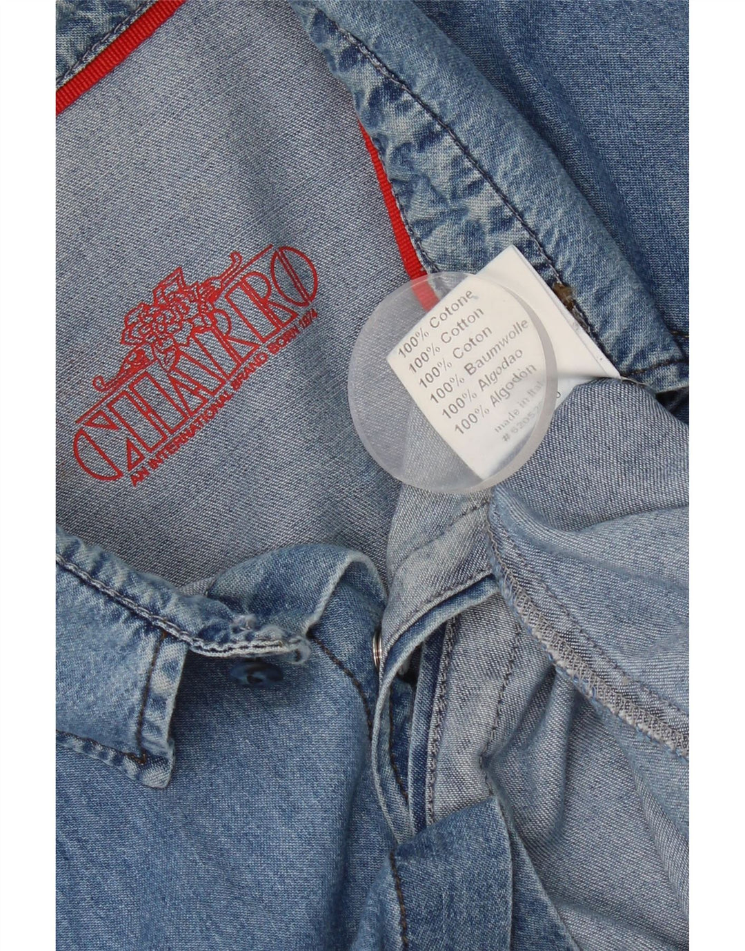 Camicia di jeans da uomo Charro di grandi dimensioni in cotone blu