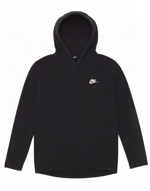 Maglia Nike da uomo a maniche lunghe con cappuccio, cotone medio nero
