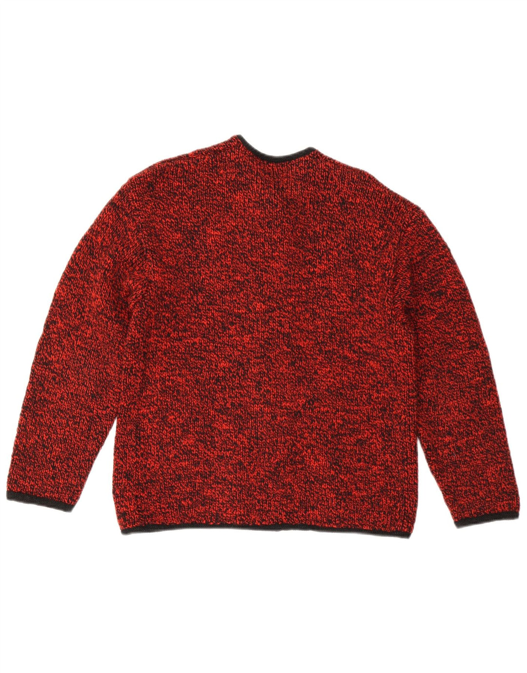 Maglione cardigan da donna VINTAGE UK 14 medio rosso screziato